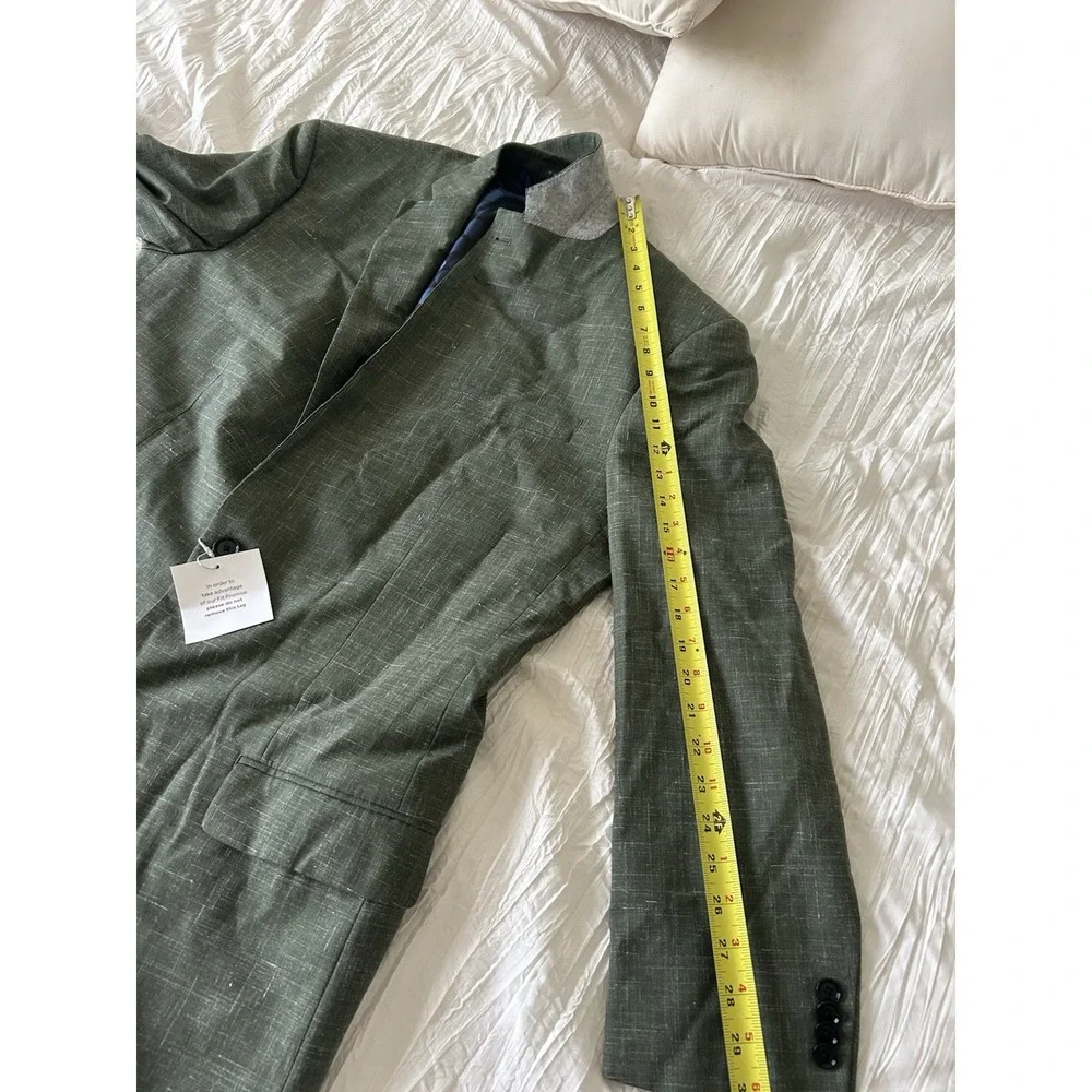 Indochino NEW Stockport‎ Wool Linen Olive Suit Jacket 50